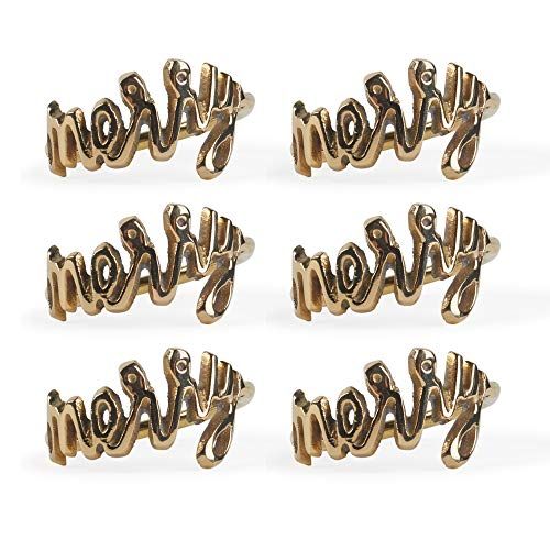 DII Holiday Collection Napkin Rings, Size, Merry Gold 6 Count - Walmart.com | Walmart (US)