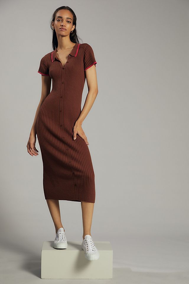 Rib-Knit Midi Dress | Anthropologie (US)