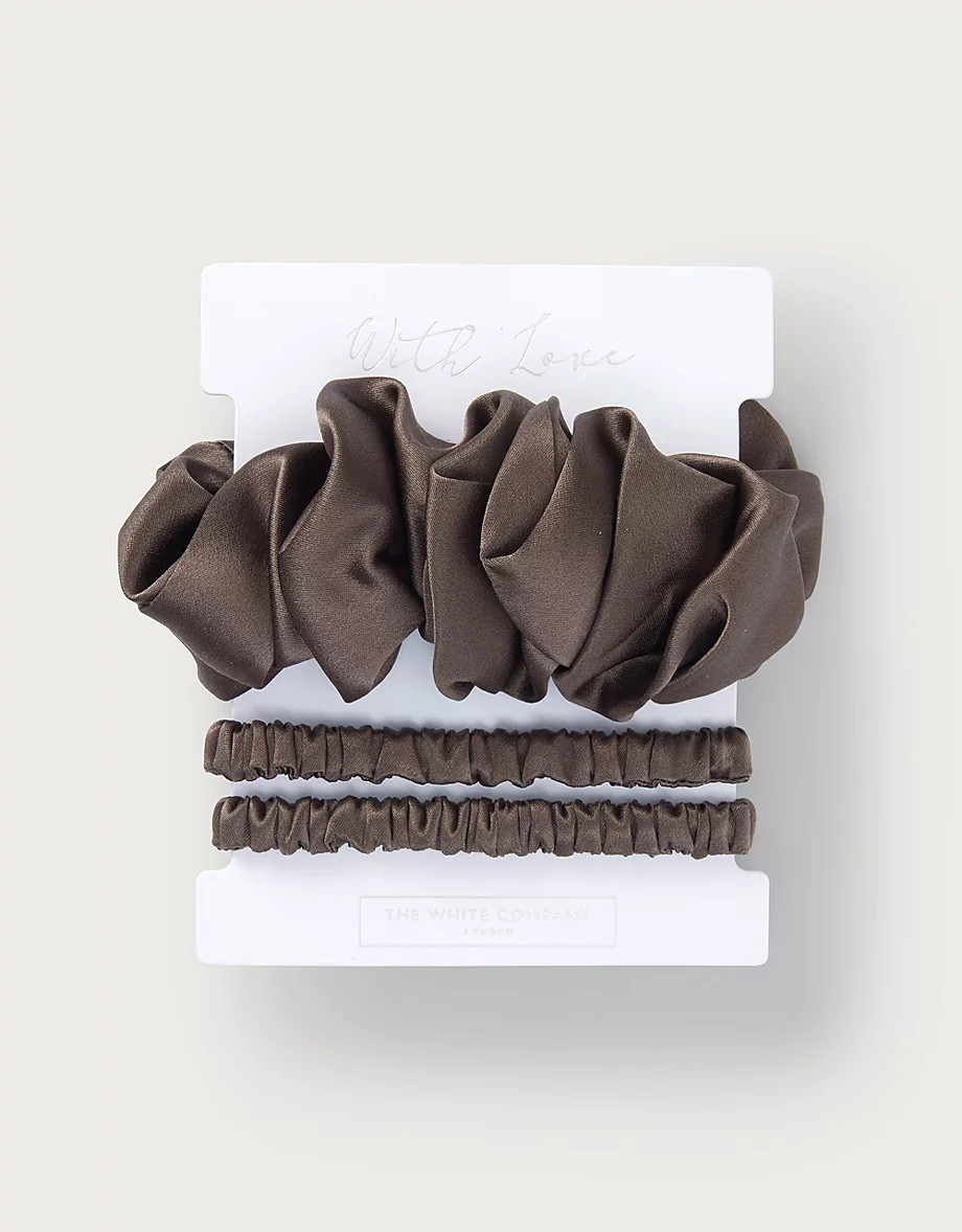 Silk Scrunchie 3pk | The White Company UK & ROW