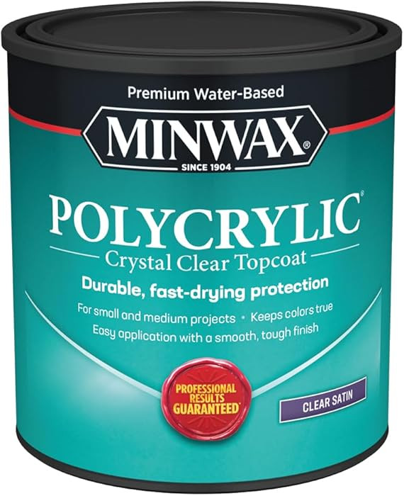 Minwax 63333444 Polycrylic Protective Finish, Satin, Clear, 1 Quart | Amazon (US)