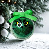 Personalized Grinch Christmas Ornament, Lover Gift, Grumpy Glitter Ball, Custom Face Tree Decoration, Holiday Decor | Etsy (US)