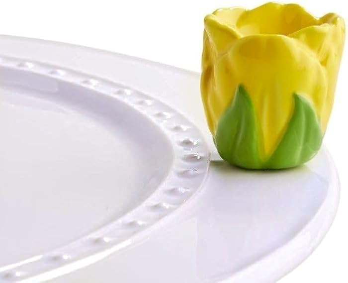 Nora Fleming Hand-Painted Mini: Tiptoe Thru 'em (Yellow Tulip) A180 | Amazon (US)