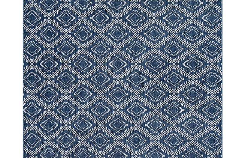Pleasant Outdoor Rug, Navy | One Kings Lane
