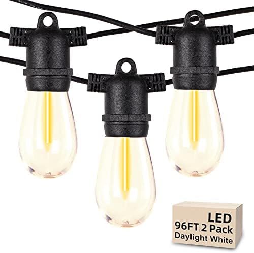 2-Pack 96FT LED Outdoor String Lights with 32 Shatterproof LED Filament Bulb,2700K Waterproof Hangin | Amazon (US)