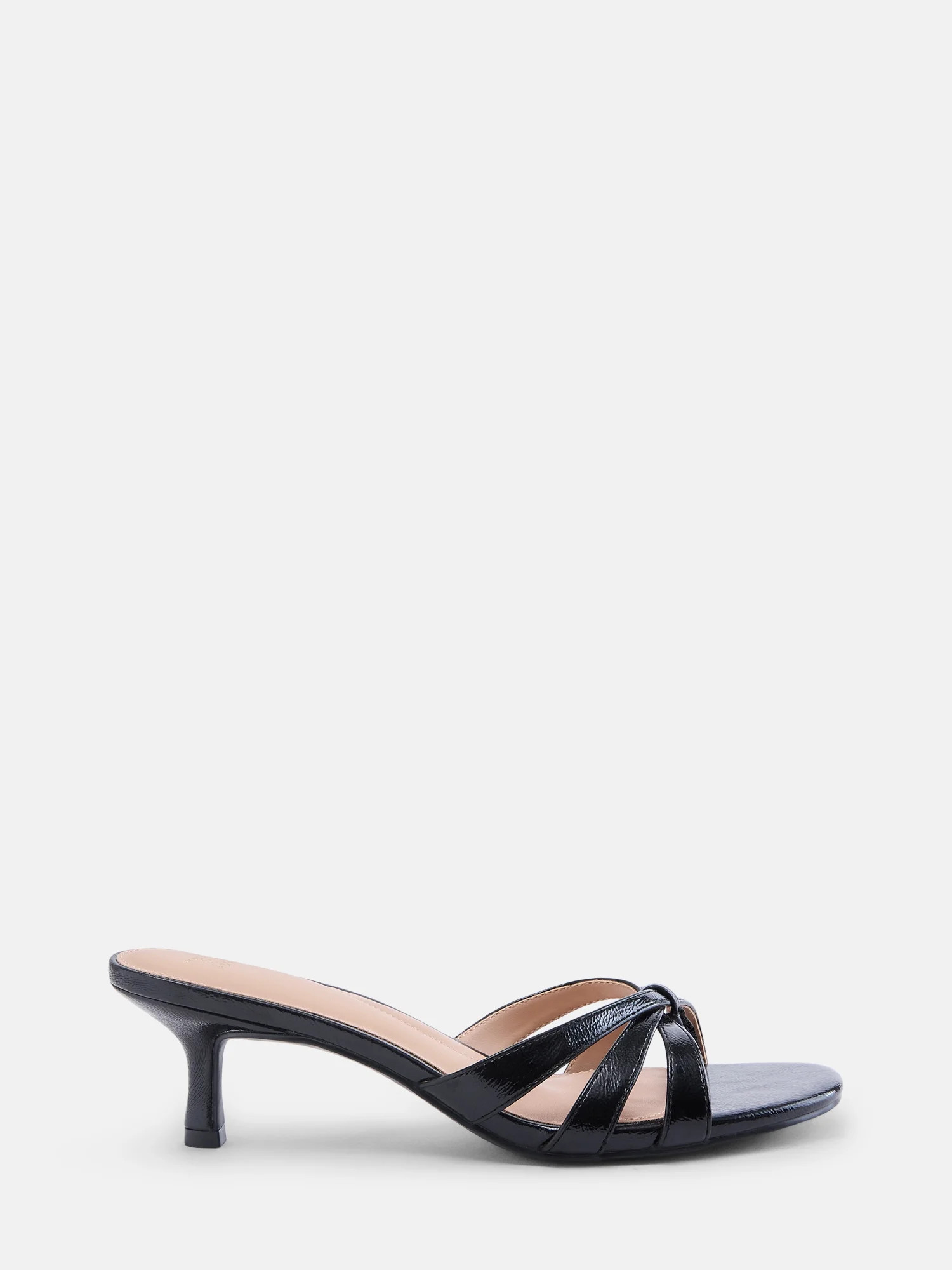 Time and Tru Women's Faux Leather Kitten Heel Mule Sandals - Walmart.com | Walmart (US)
