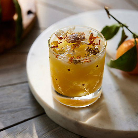 Daisy Etched Tumblers, Set of 4 | Terrain