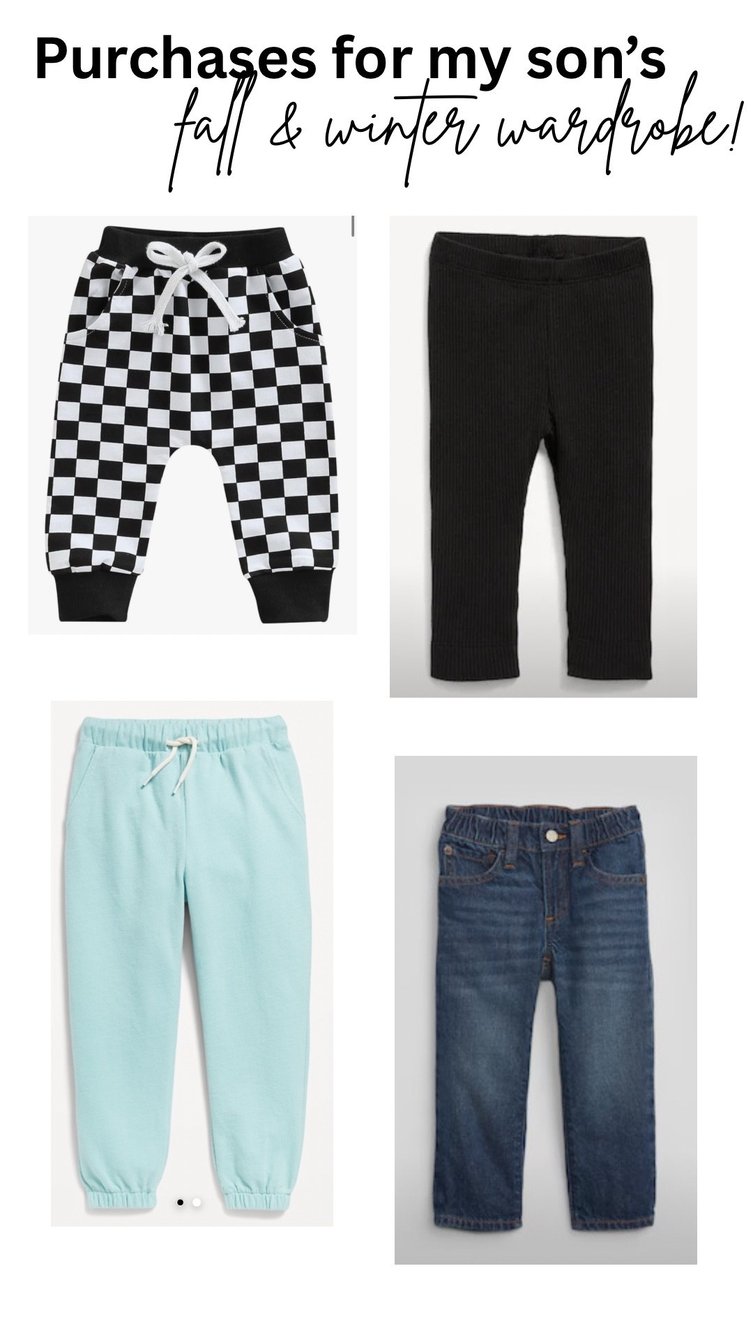 Fall toddler pants haul! 🍂👖 Rounded up our favorite toddler joggers, baby boy pants, and cozy fall bottoms perfect for play and everyday outfits. Linking everything on LTK so you can shop these comfy toddler basics, denim, and fall staples! 🛒👶 #LTKkids #LTKbaby #ToddlerStyle #ToddlerFashion #ToddlerWardrobe #ToddlerPants #BabyBoyStyle #ToddlerClothes #FallWardrobe #KidsStyle #LTKfall

#LTKKids #LTKFamily #LTKBaby