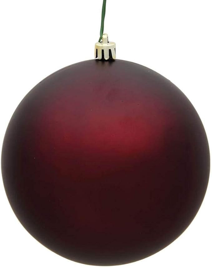 Amazon.com: Vickerman 484135-4.75 Burgundy Matte Ball Christmas Christmas Tree Ornament (4 pack) ... | Amazon (US)