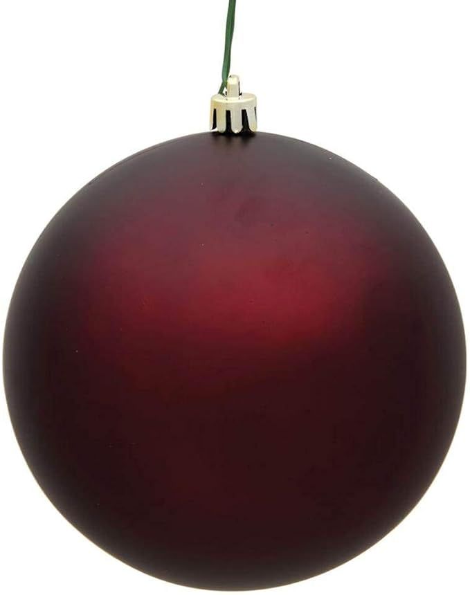 Amazon.com: Vickerman 484135-4.75 Burgundy Matte Ball Christmas Christmas Tree Ornament (4 pack) ... | Amazon (US)