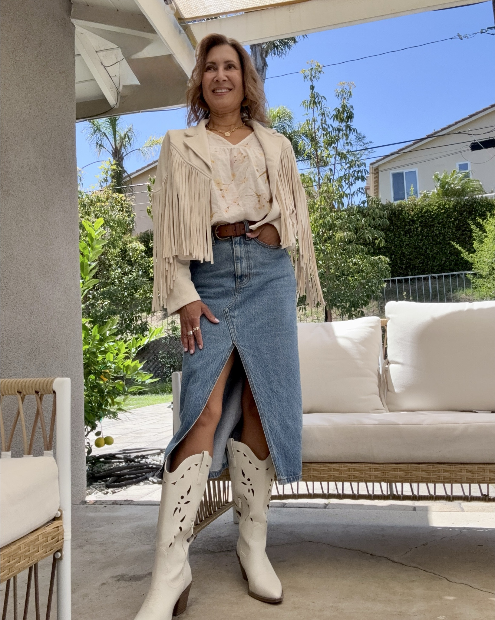 Festival vibes for spring! I have been getting so many compliments on the lightweight faux suede jacket! It’s all about the fringe. Style with a denim skirt and boots.

#LTKOver40 #LTKFestival #LTKSeasonal