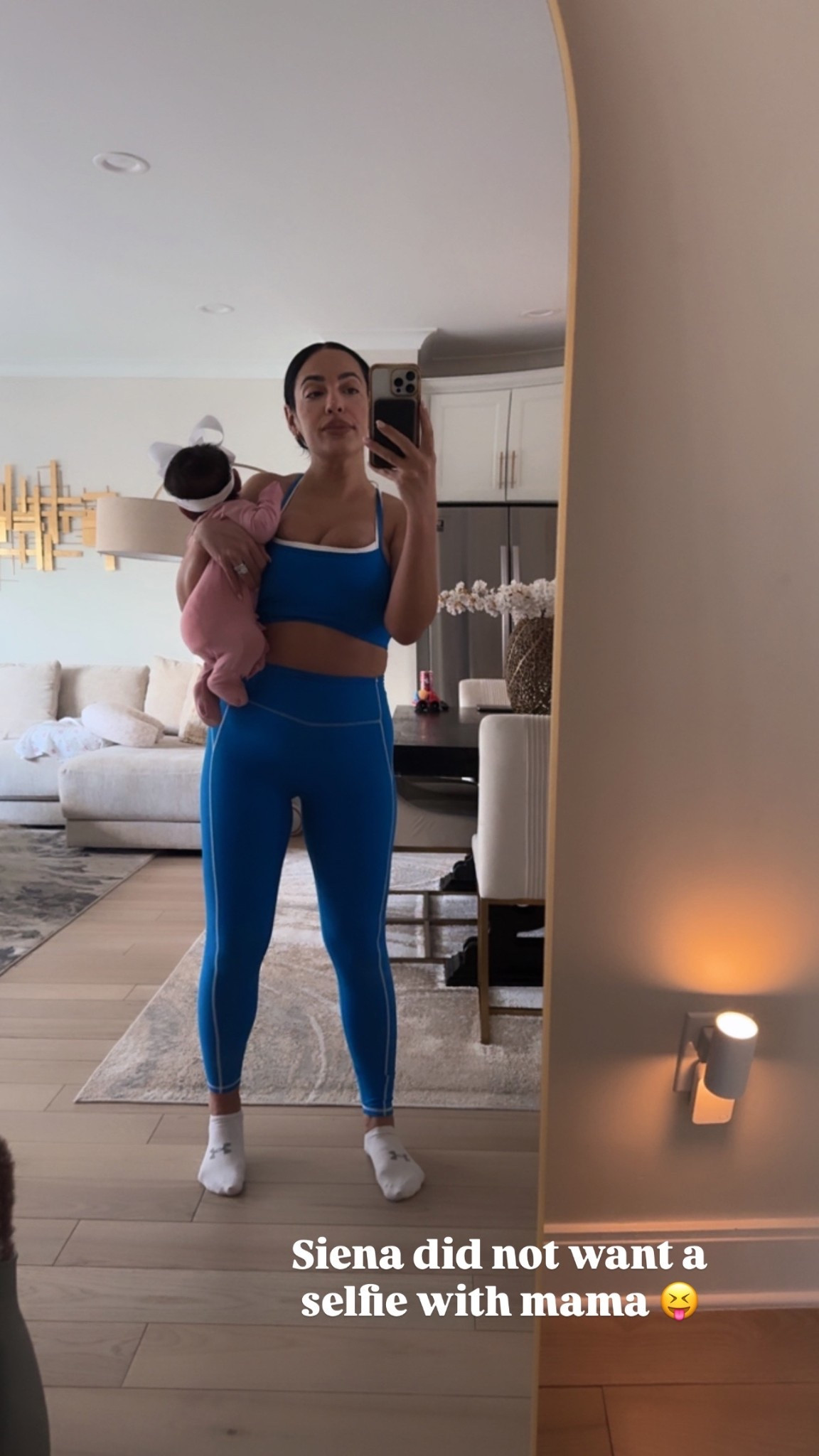 Wearing a M in the bra top + a S in the leggings! 

#LTKBaby #LTKmomlife #LTKActive