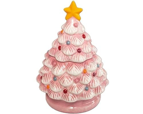 Ceramic Christmas Tree Scented Candle, 15oz (425.24g), Christmas Ornament Decoration (Pink - Cranberry Marmalade) | Amazon (UK)