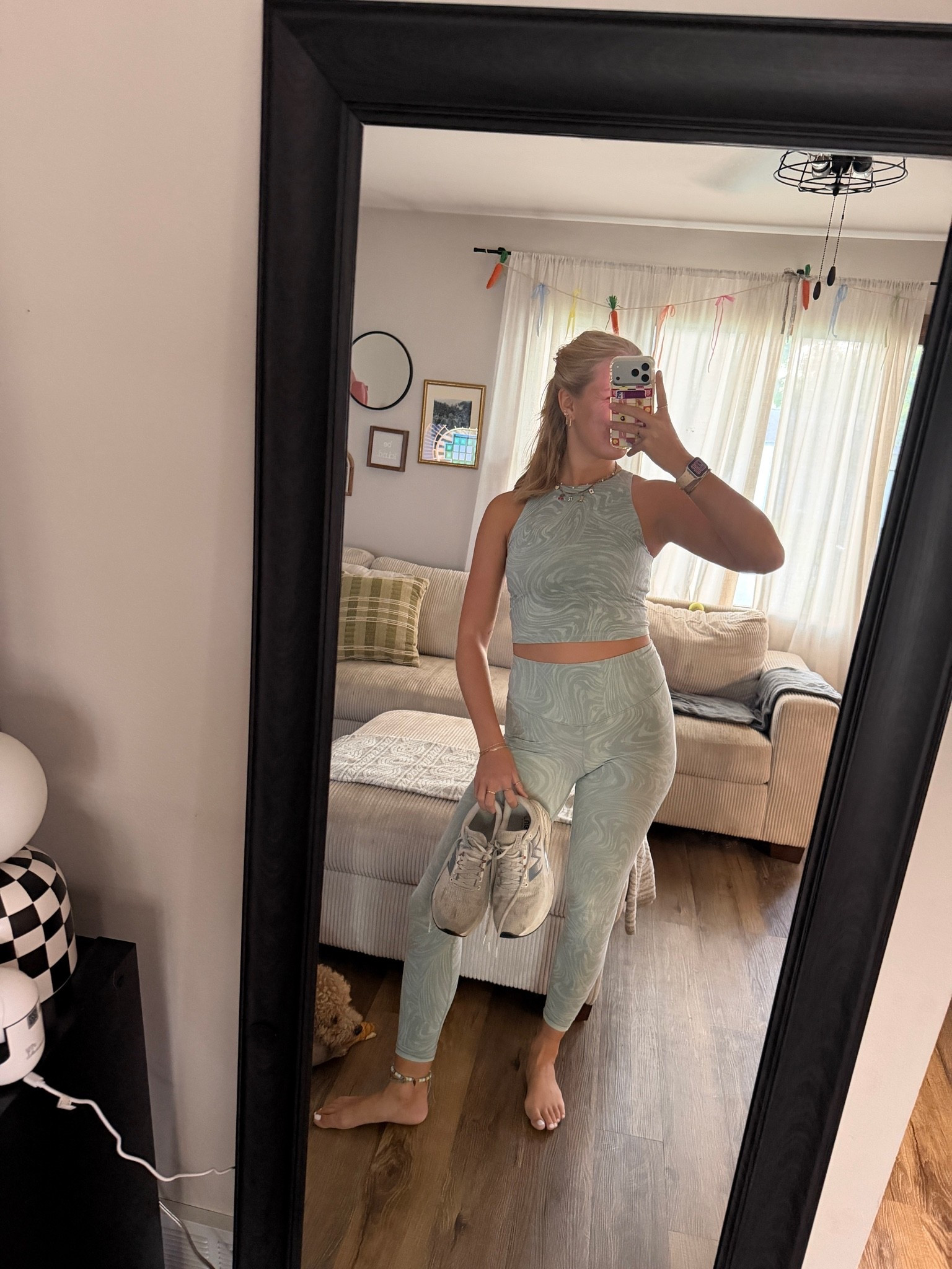 Thursday’s cardio fit — 08.20.26🦮🏃🏼‍♀️💨

Small in Old Navy leggings
Medium in Old Navy tank top
Medium in cream Old Navy sweatshirt
9 in white New Balance running shoes from @DSW 

Everything is TTS :)

#outfitoftheday #workoutfit #OldNavyfashion #OldNavystyle #OldNavyactivewear #OldNavypowerchill #runningoutfit #whiterunningshoes
trending outfits, casual outfits, Old Navy tank tops, Old Navy leggings

#LTKfitnessgoals #LTKootd #LTKActive