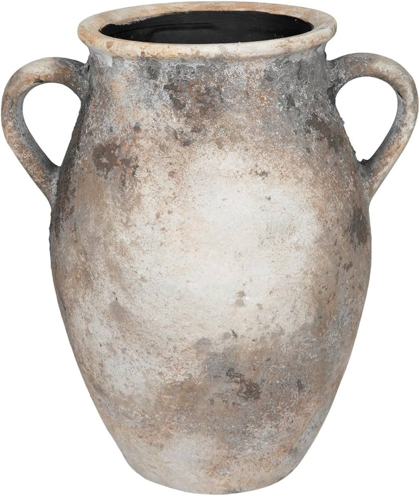 Hobby Lobby Taupe Textured Terracotta Vase with Handles, 10.8" H x 9.6" W, Textured Gray and Whit... | Amazon (US)
