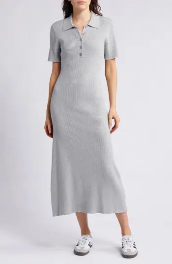 Polo Rib Cotton Blend Sweater Dress | Nordstrom