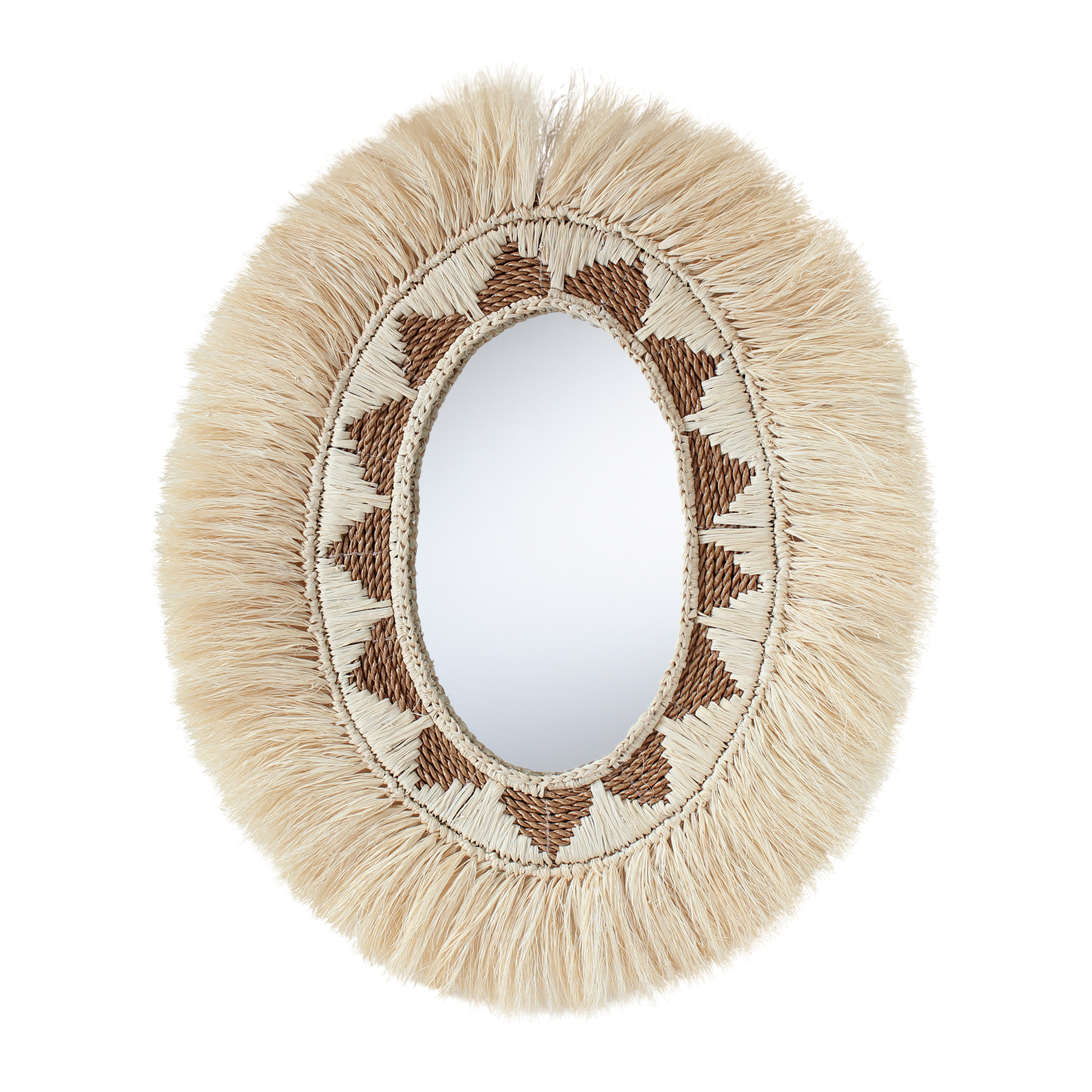 Oval Sisal Fringe Wall Mirror | World Market