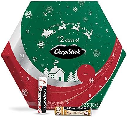 12 Days of ChapStick Holiday Advent Calendar Lip Balm Gift Set, Lip Care - 12 Count (Pack of 1) | Amazon (US)