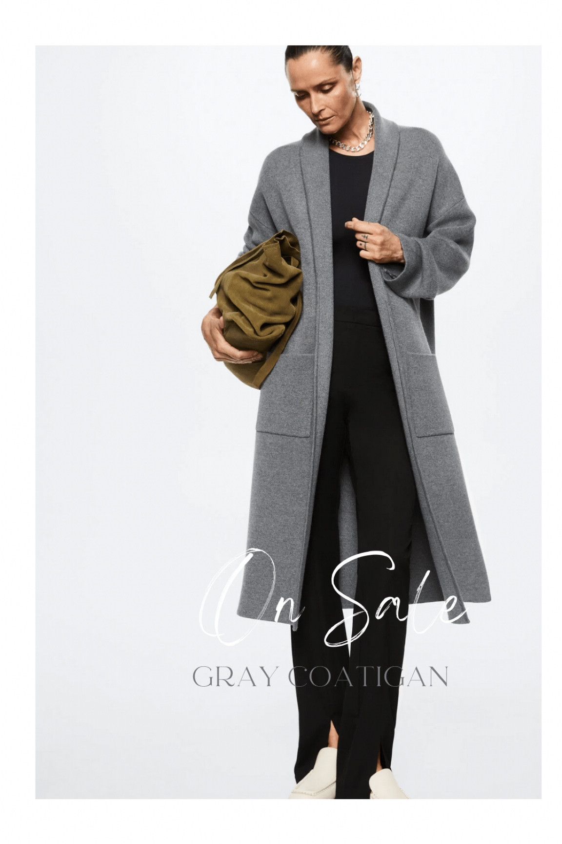 Mango Coatigan on sale in Gray colorway. True to size. 

#LTKSeasonal #LTKsalealert #LTKunder100