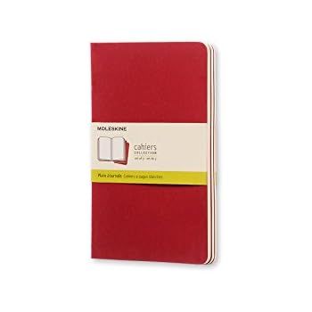 Moleskine Cahier Soft Cover Journal, Set of 3, Plain, Large (5" x 8.25") Cranberry Red - for Use ... | Amazon (US)