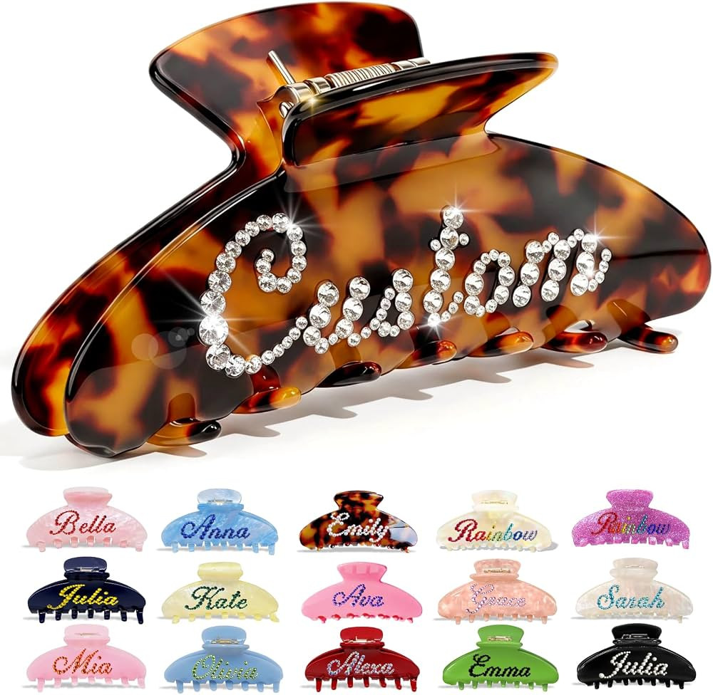 Personalized Hair Clip Custom Claw Clip with Name Customized Initial Gifts for Bridesmaid Birthda... | Amazon (US)