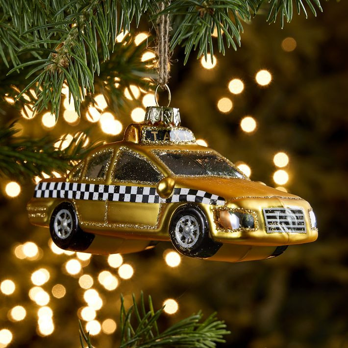 Glass Taxi Ornament | West Elm (US)