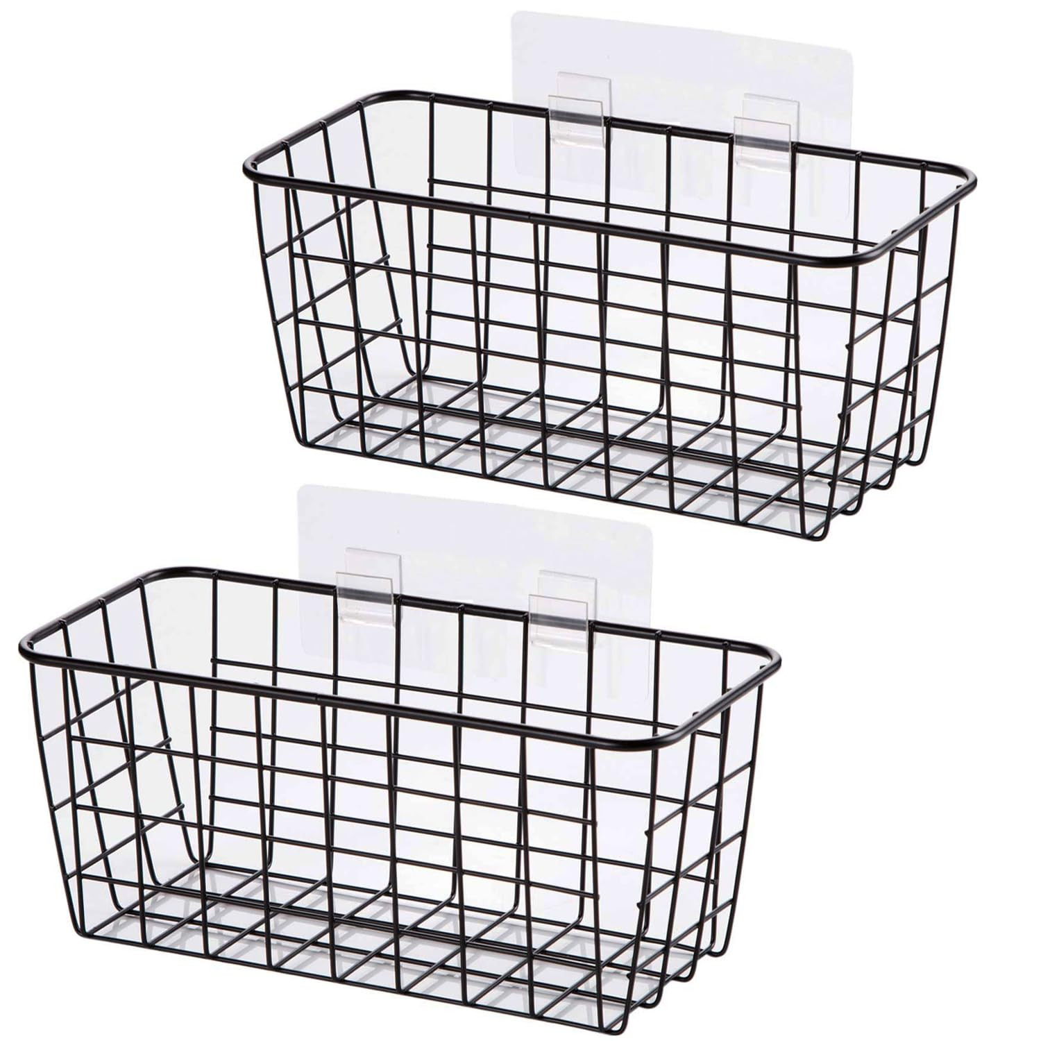 2 Set Adhesive Hanging Wall Basket Inside Cabinet Door Organizer,Wall Storage Basket-No Drilling ... | Amazon (US)
