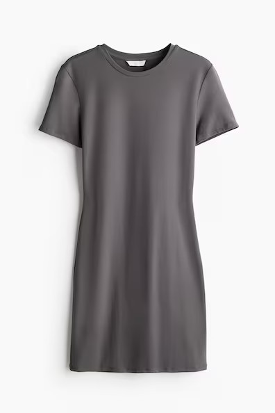 H & M - Microfiber T-shirt Dress - Gray | H&M (US + CA)