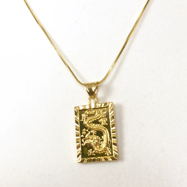 18k Gold Filled Medallion Pendant Necklace Circle or Square | Etsy | Etsy (US)