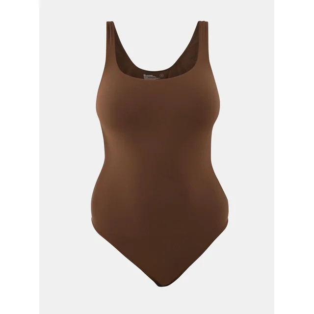 No Boundaries Scoop Neck Tank Top Bodysuit, Women’s and Women’s Plus | Walmart (US)