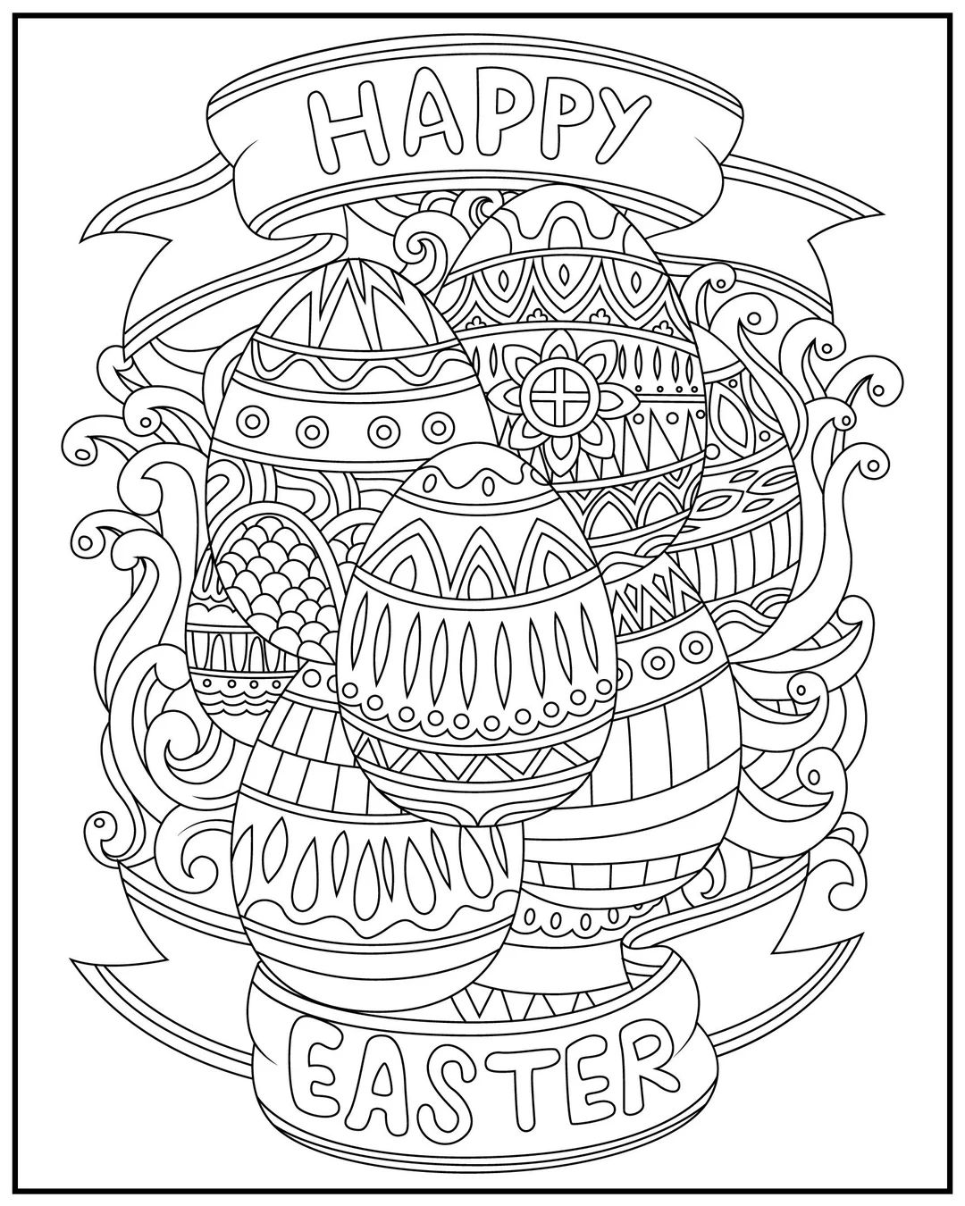 Huge Coloring Poster-happy Easter - Etsy | Etsy (US)
