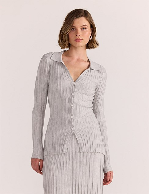 MARLOW RIBBED POLO TOP | David Jones (Australia & New Zealand)