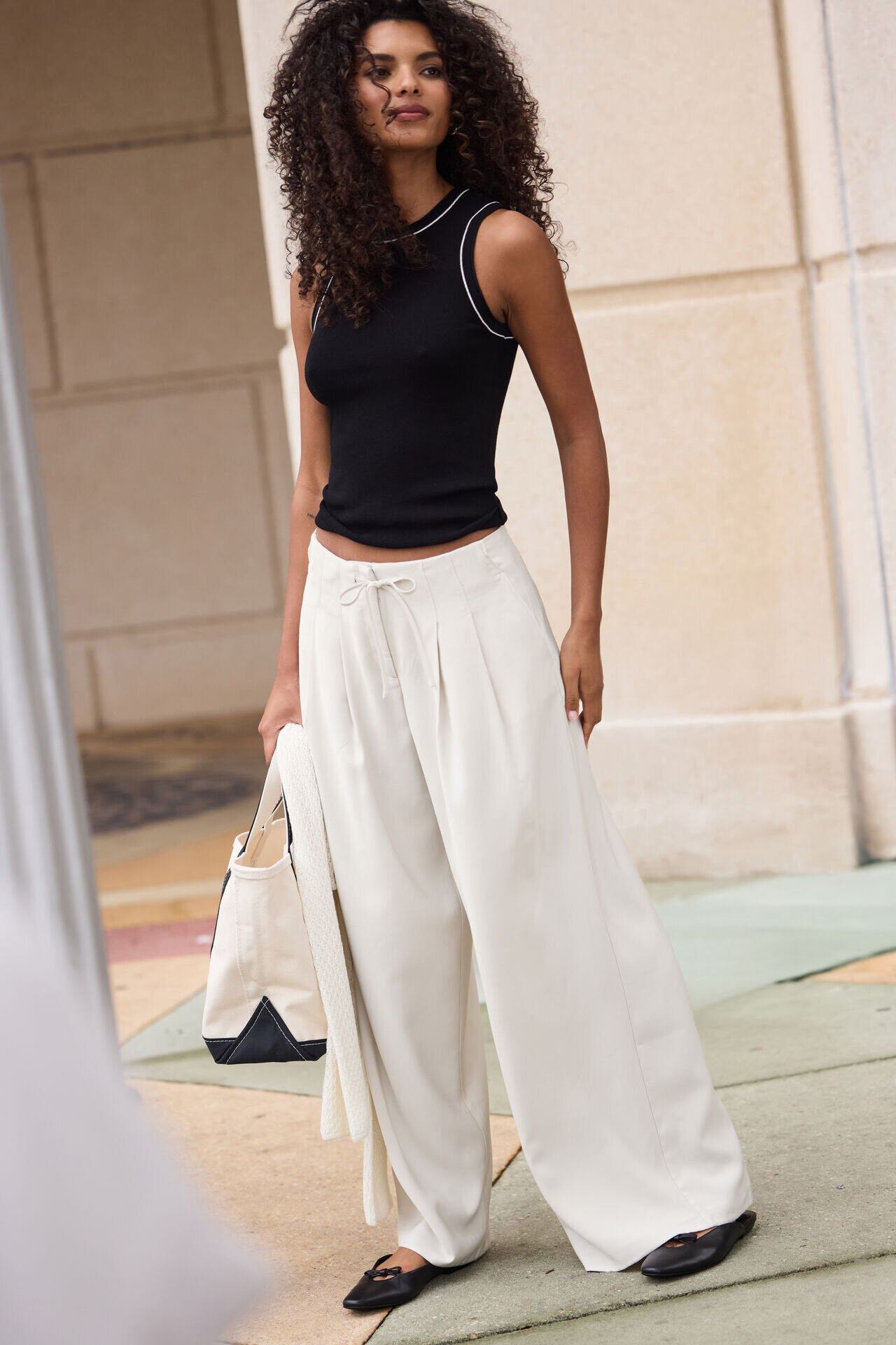 Wide Leg Drawstring Pants | Dynamite Clothing