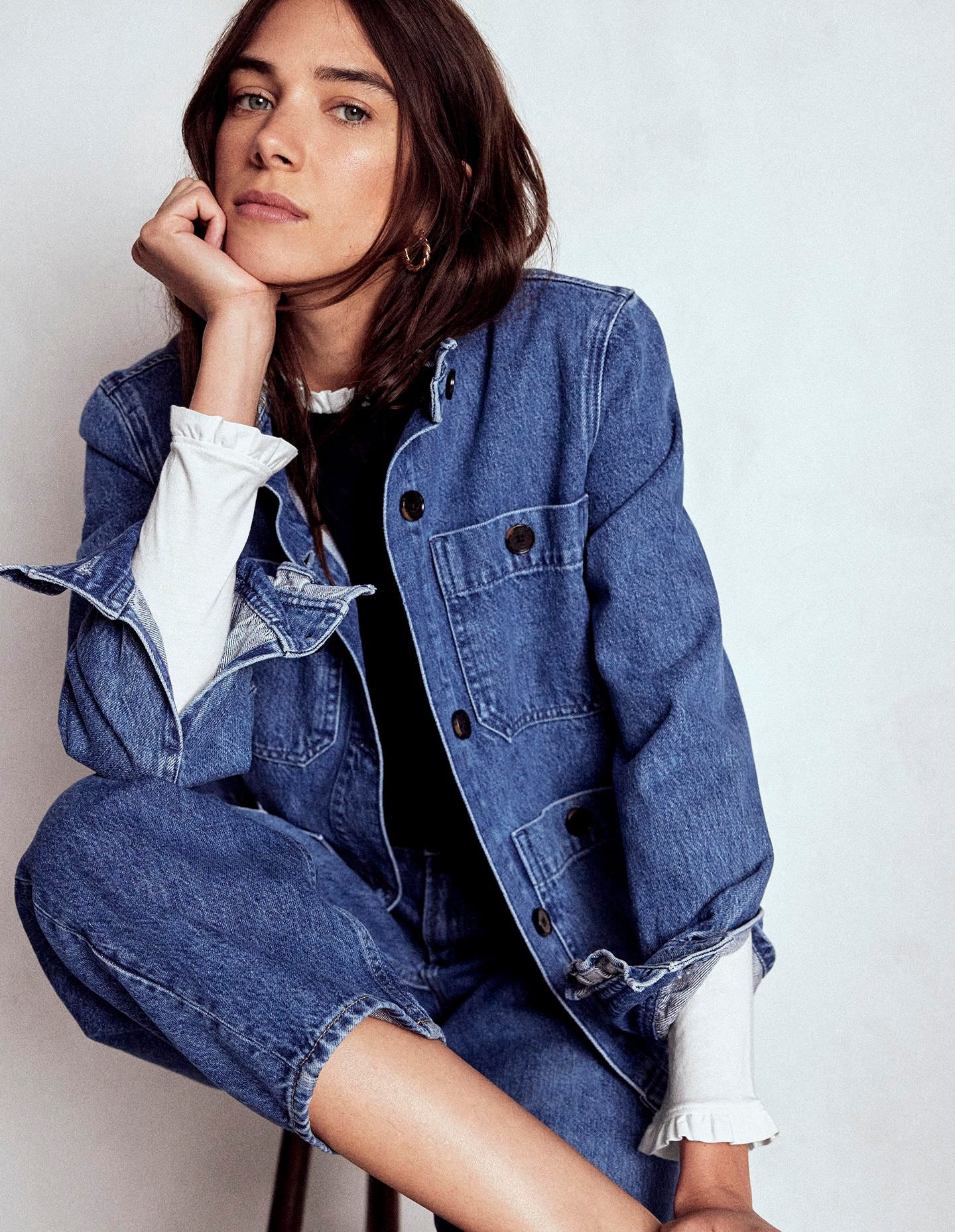 Supersoft Frill Detail Top-White | Boden (US)