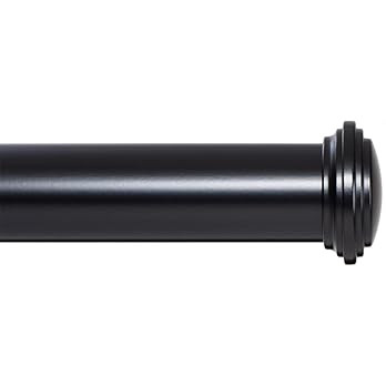 Ivilon Window Curtain Rod Decorative End Cap Design, 1 Inch Rod, 120 to 240 Inch. Black | Amazon (US)