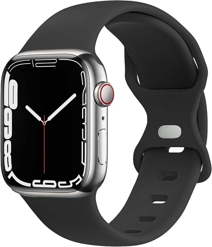 JXGM Compatible with Apple Watch Bands 38mm 40mm 41mm 42mm 44mm 45mm,Soft Silicone Sport Wristban... | Amazon (US)