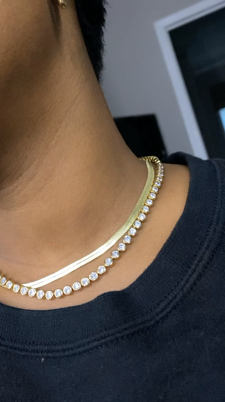 Fav beveled tennis necklace! I love a layered look. 

#LTKStyleTip #LTKFindsUnder100