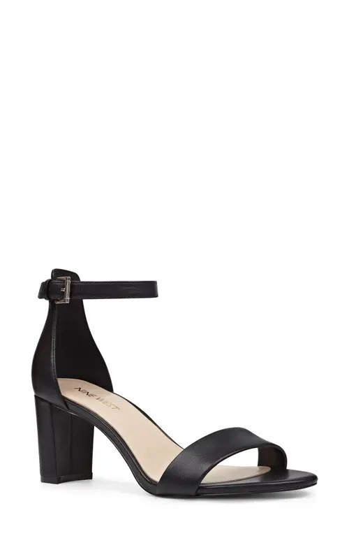 Nine West Pruce Ankle Strap Sandal in Black Patent at Nordstrom, Size 7 | Nordstrom