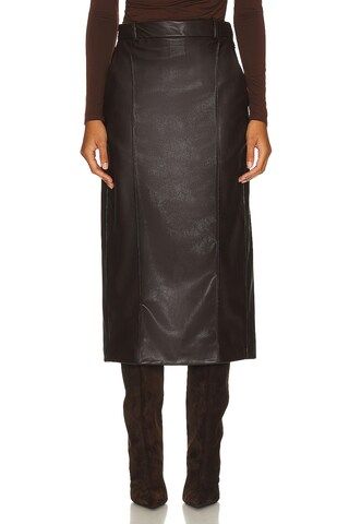 Enza Costa Soft Leather Trouser Skirt in Espresso | FWRD | FWRD 