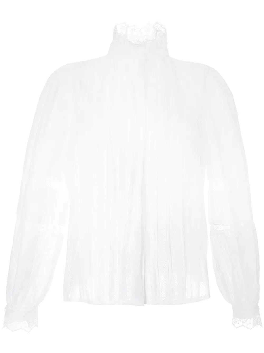 lace pleated shirt | Farfetch (US)
