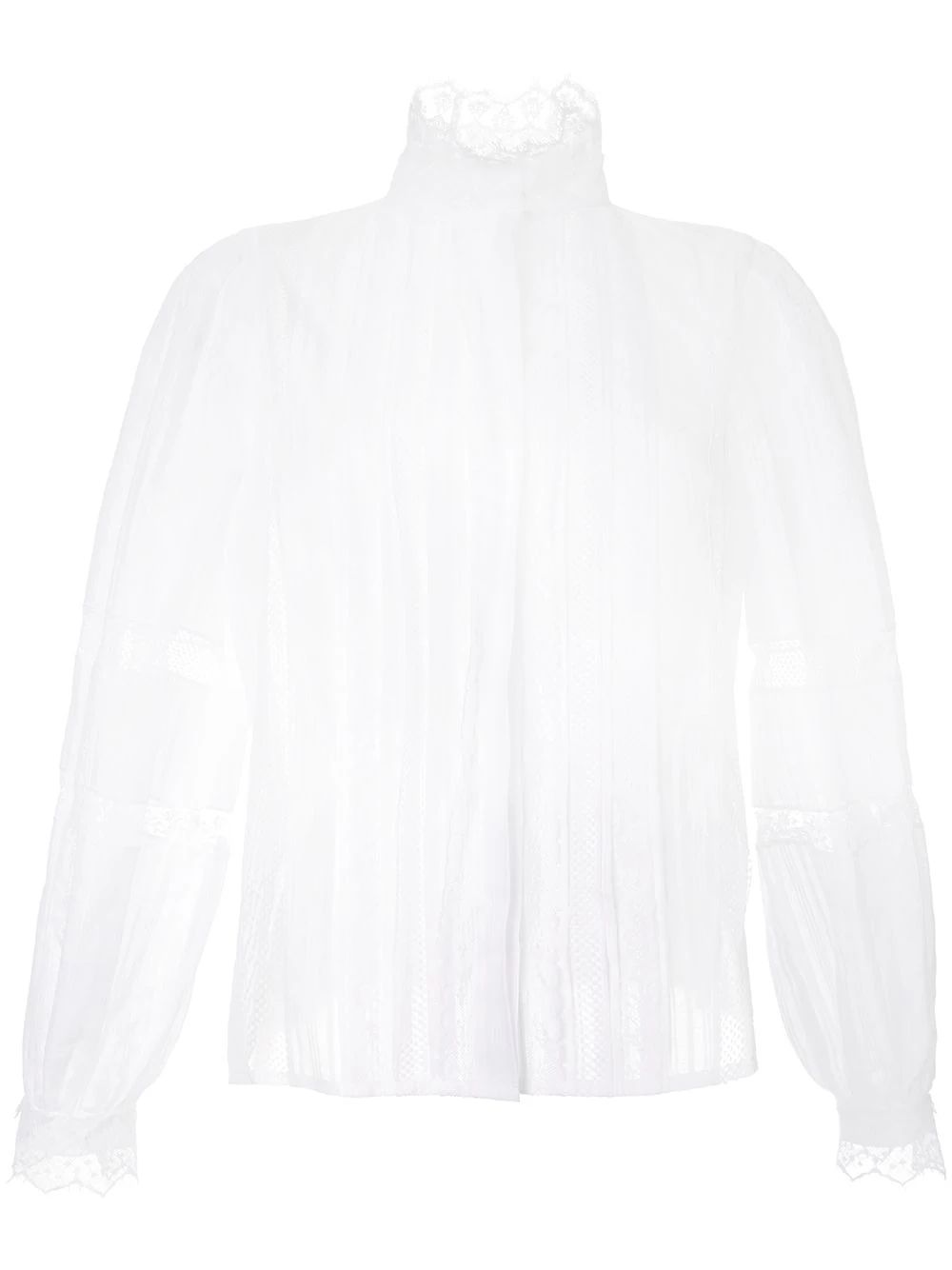 lace pleated shirt | Farfetch (US)