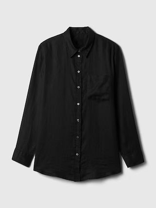 100% Linen Boyfriend Shirt | Gap (CA)