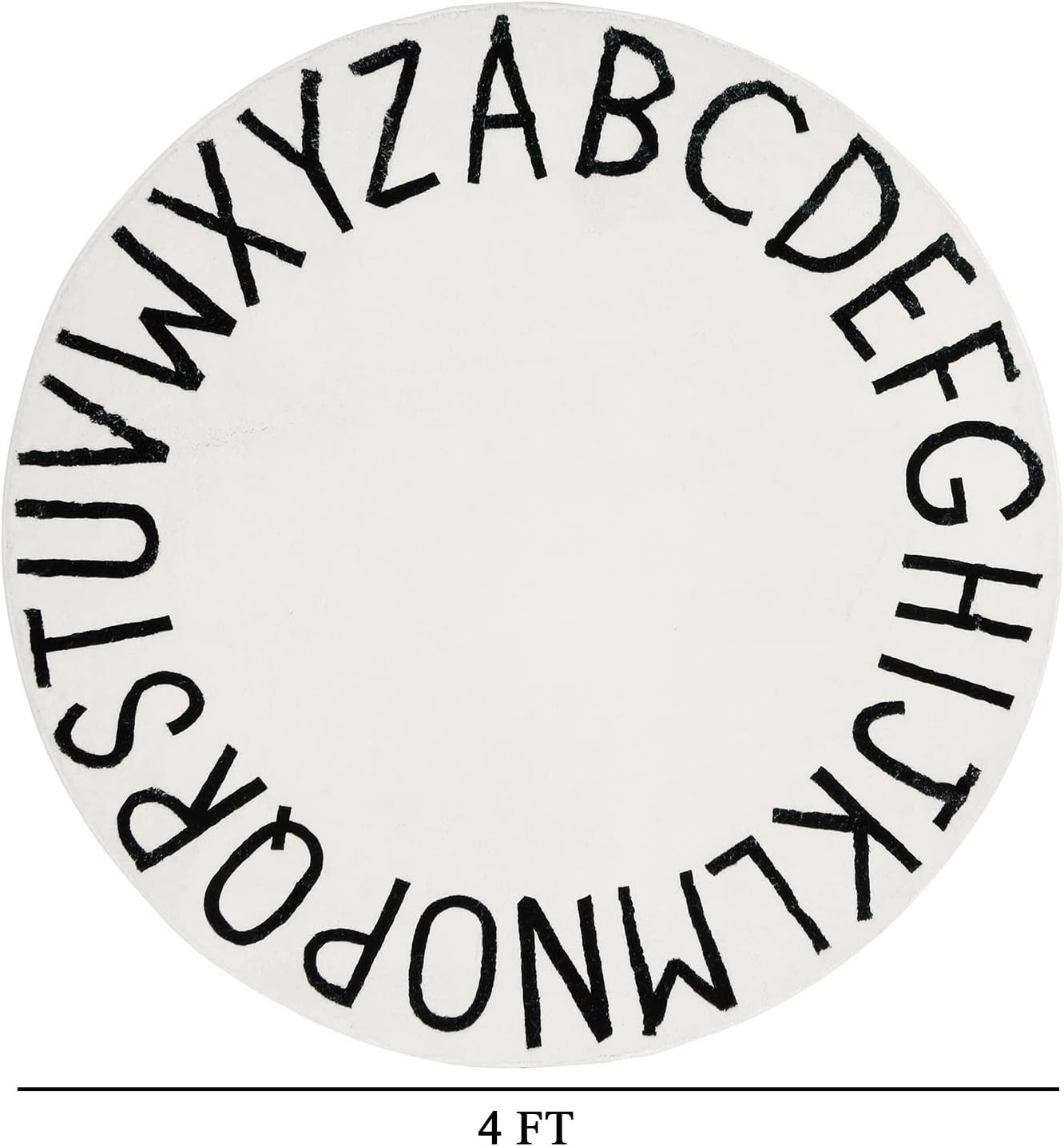 HEBE 4ft Round Kids Play Rug ABC Alphabet Nursery Rug for Bedroom Playroom Non Slip Fun Education... | Amazon (US)