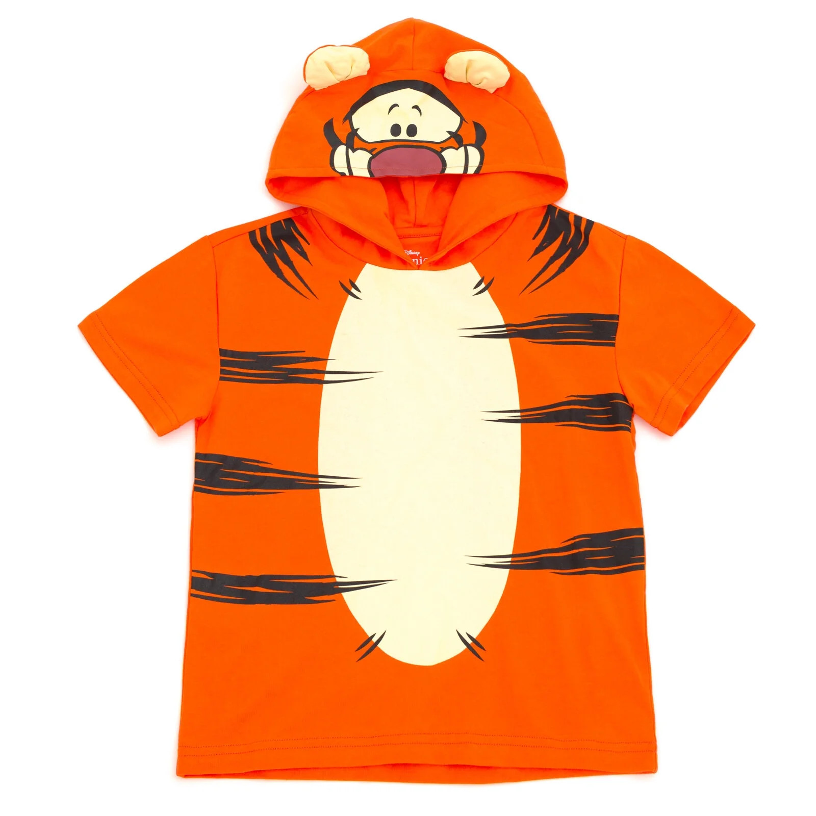 Disney Winnie the Pooh Men's Cosplay Short Sleeve Hooded T-Shirt Tigger Striped Orange - Walmart.com | Walmart (US)