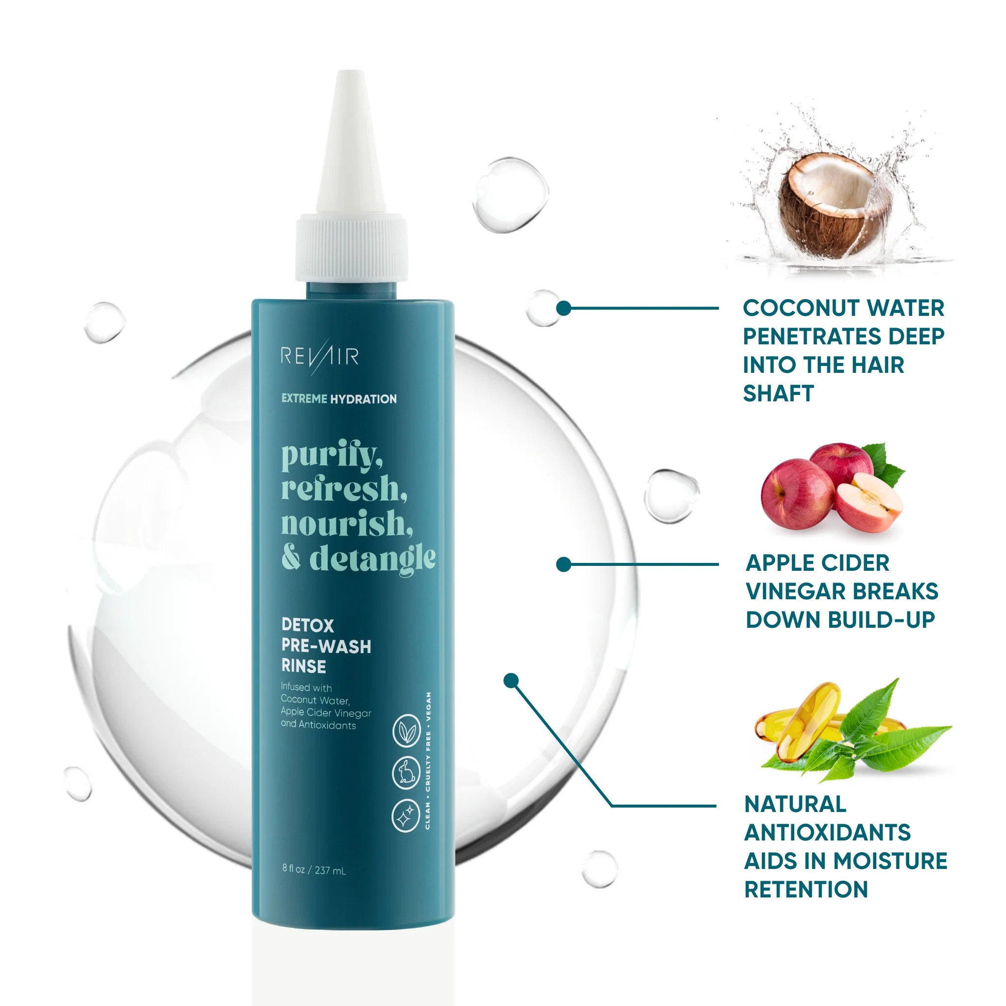RevAir Detox Pre-Wash Rinse (8 oz) upgrade your wash routine to detox & purify | RevAir