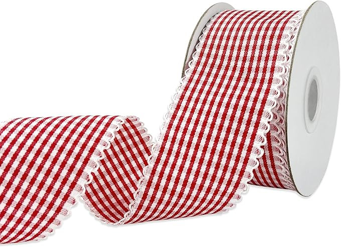 1.5 Inch Gingham Ribbon - 15 Yards Plaid Checked Polyester Ribbon for Gift Wrapping, Flower Bouqu... | Amazon (US)