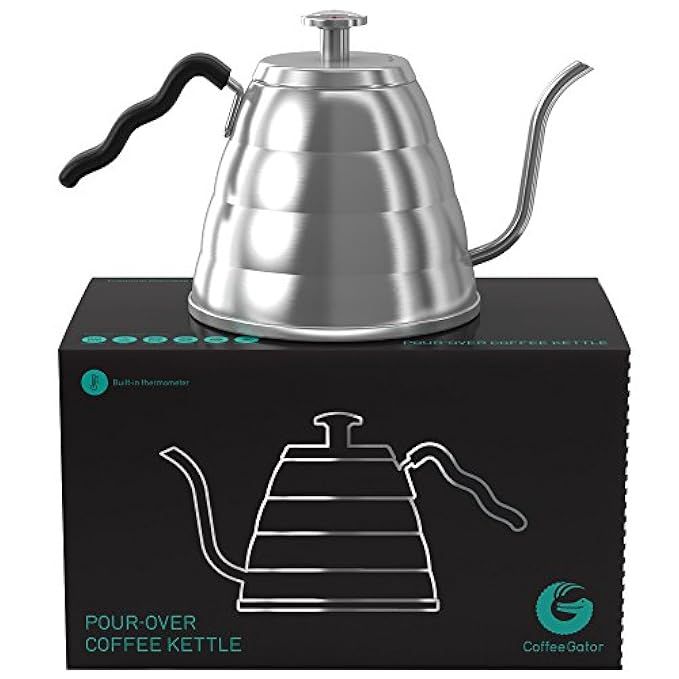 Coffee Gator Pour Over Kettle - Fixed Thermometer for Exact Temperature (40floz) | Amazon (US)