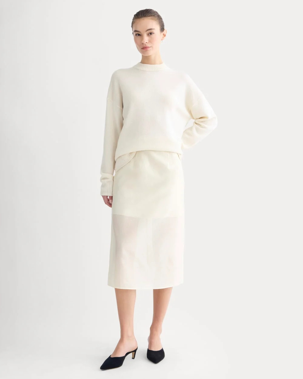 Midi Skirt in Cotton-Silk Organza | Kentucky Blue | Everlane