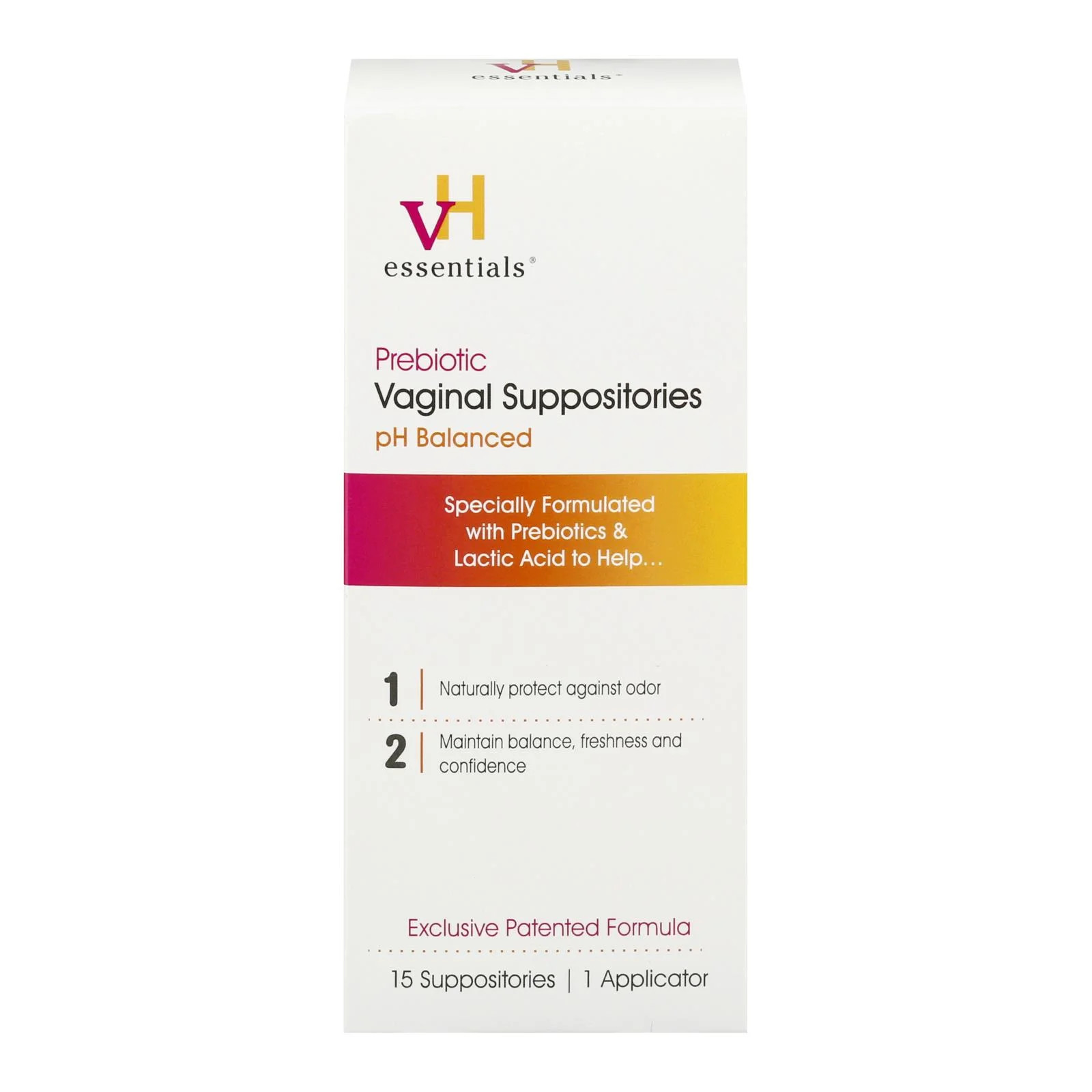 vH essentials pH Balanced Prebiotic Vaginal Suppositories, 15 Count | Walmart (US)