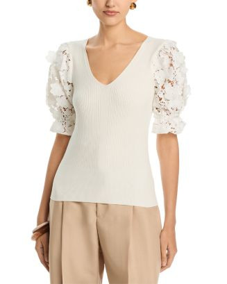 Lace Puff Sleeve Top | Bloomingdale's (US)