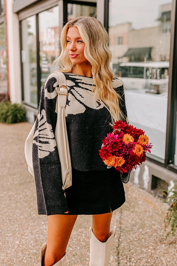 Chai Latte and Chit Chat Knit Sweater in Black | Impressions Online Boutique